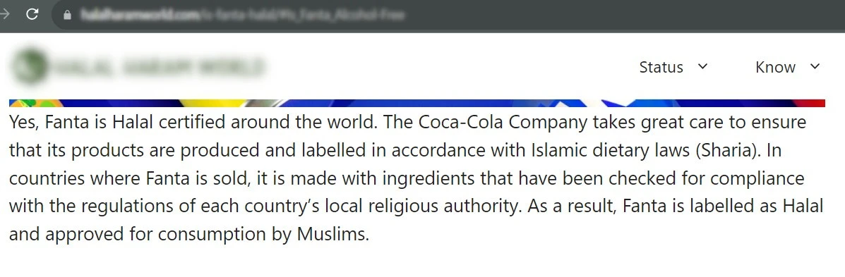 misleading halal site